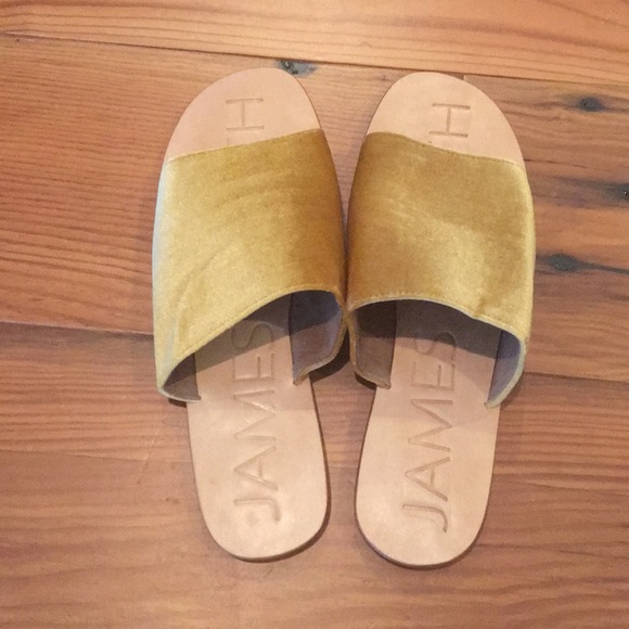 James Smith Off Duty Velvet Slide Marigold 38 / 8 - Picture 2 of 5